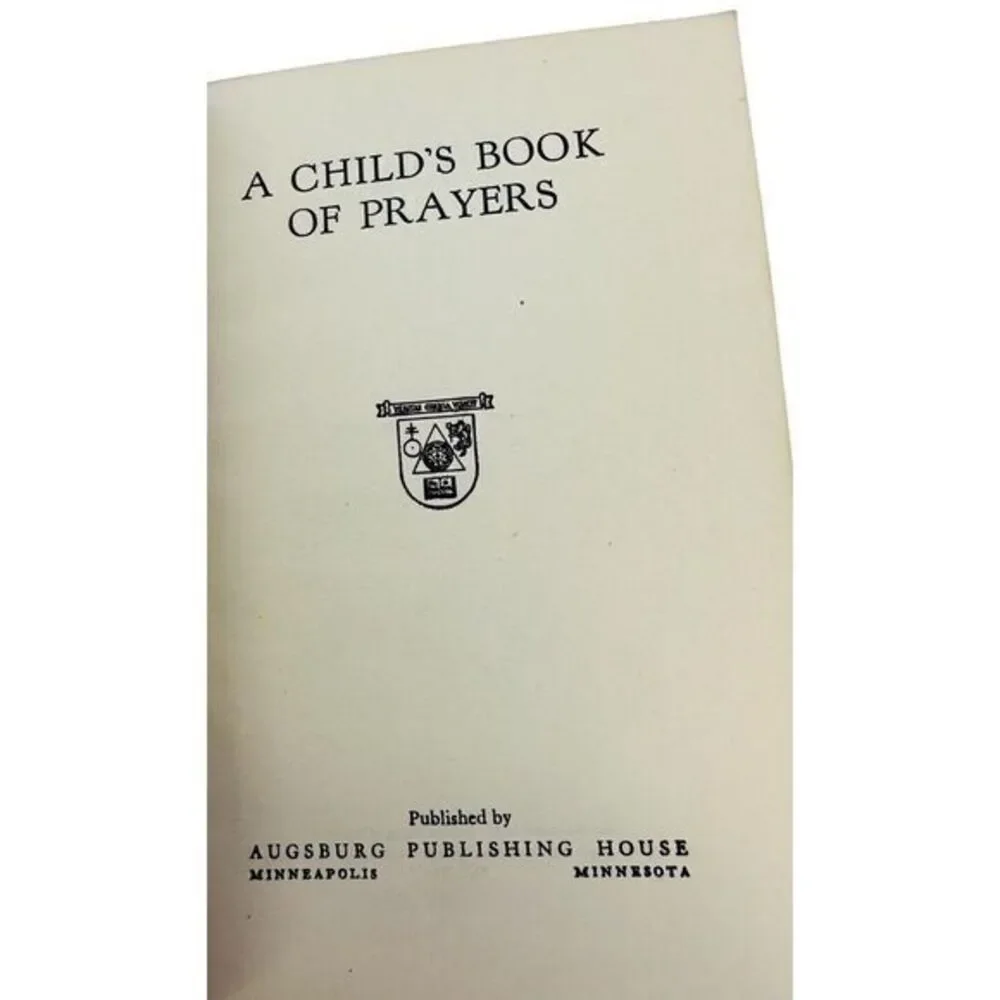 A Child's Book Of Prayers 1934 Augsburg Publishing House 15th Printing Aug‎ 1945